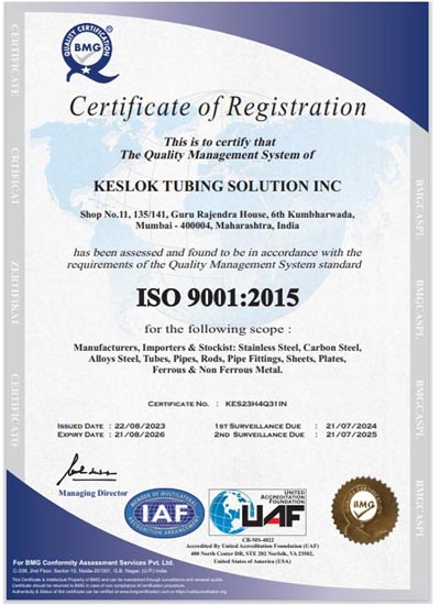 ISO 9001:2015 Certificate